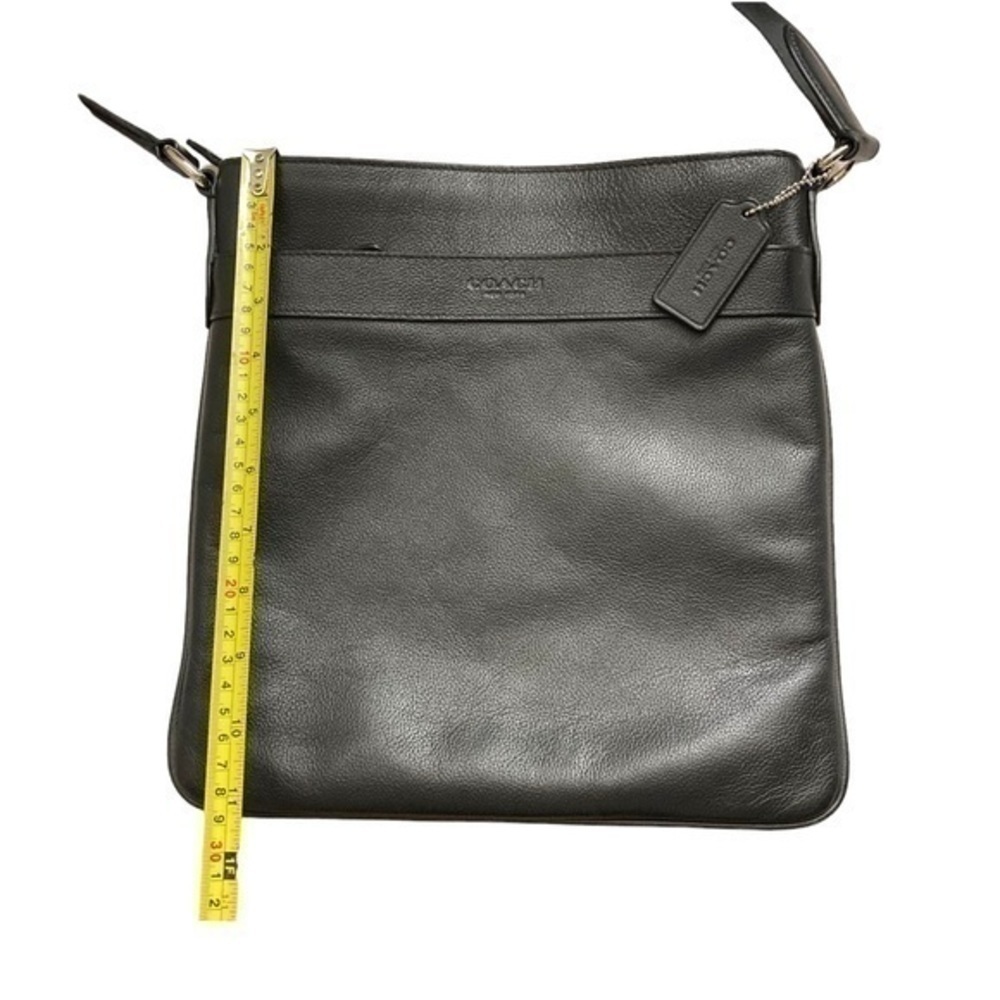 Coach black leather mens womens unisex messenger bag F54780 - Picture 4 of 10